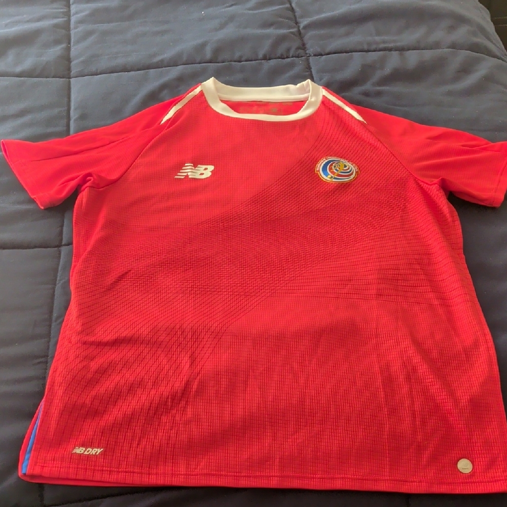 New Balance Kids Red Soccer Jersey with White Trim